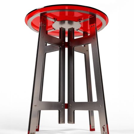 XO Stool / Side Table - Glass Top